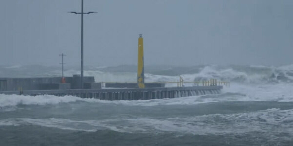 Foto fra da stormen Malik rammer vestkysten i Nordjylland i januar.