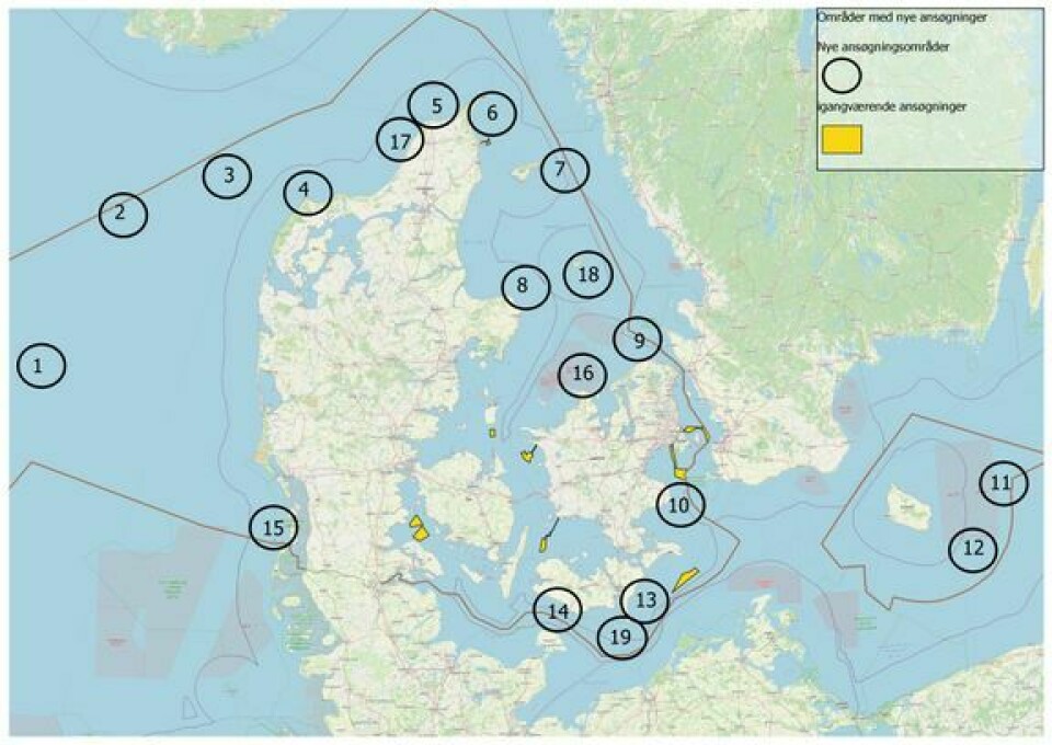 Seks ansøgninger om etablering af havvindmølleparker sendt i høring