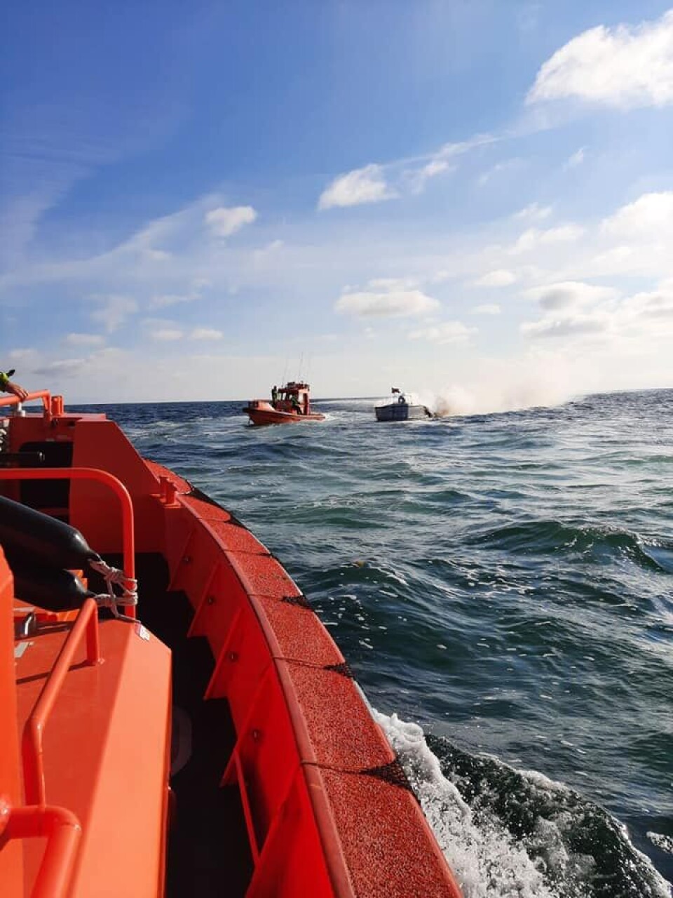 På vej ud til ulykken.