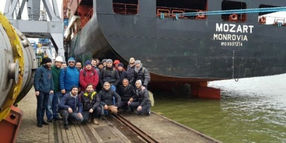 Kidnappede tyrkiske søfolk løsladt efter ugers fangenskab Mozart-crew-boden-maritime.2e7822