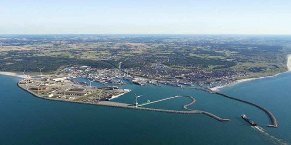 Foreløbigt udkast til den kommende havneudvidelse, som forventes at stå færdig i 2025-26. Foto Hirtshals Havn