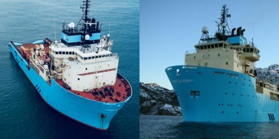 Mærsk Lancer og Mærsk Launcher. Foto Maersk Supply Service