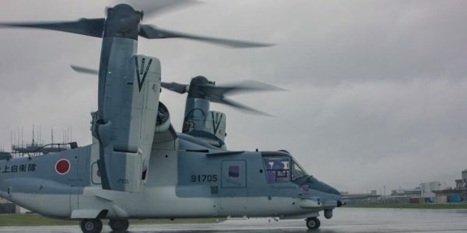 Her ses et fly af typen Bell-Boeing V-22 Osprey som skulle være magen til det, der er forsvundet. Foto: Bell Boeing