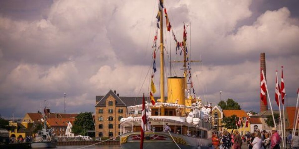 Sådan så det ud sidst, da Kongeskibet Dannebrog lå til kaj i Aabenraa Havn. Foto: Mari Gregert Jensen / Aabenraa Kommune