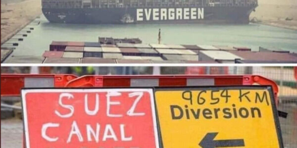 Suez: Internettet gør tykt grin med containerskib Twitter-sues