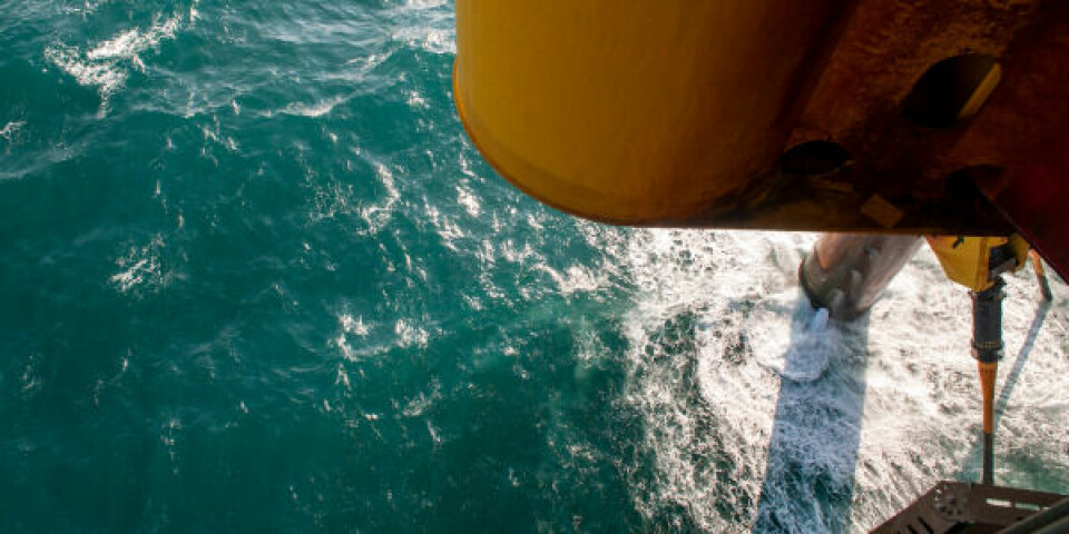 Projekt Greensands pumpe ude fra havet. Foto: Hirtshals Havn
