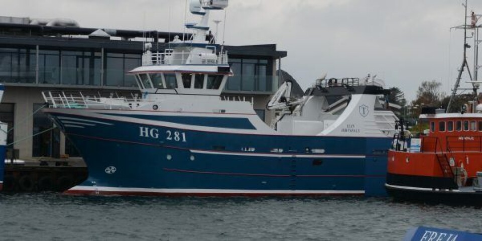 Elin ved udrustning: Et blik mod udrustningskajen hos Jobi Værft A/S i Strandby med HG281 Elin under klargøring. Elin ved udrustning: Et blik mod udrustningskajen hos Jobi Værft A/S i Strandby med HG281 Elin under klargøring. Foto: Jens Nørgaard