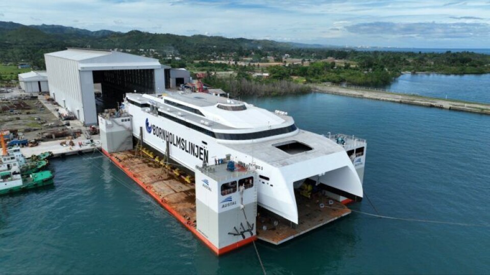 Flotte fotos: Austal søsætter stor hurtigfærge til Danmark Flotte fotos: Austal søsætter stor hurtigfærge til Danmark