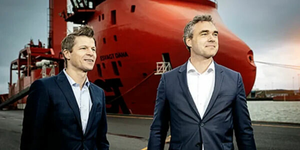 Søren Karas, kommerciel og strategisk direktør, Esvagt and Lars Høy Jørgensen, Ørsted, Head of Operations Logistics Ørsted. Foto: Esvagt