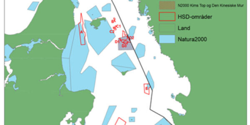 Kort over Kattegat. Foto Ministeriet for fødevarer, landbrug og fiskeri