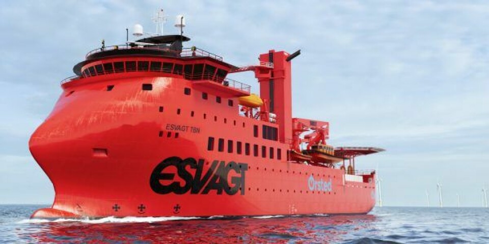 Esvagts nye SOV vil være klar i 2024 og skal servicere verdens største offshore havvindmøllepark, Hornsea 2, ved den britiske østkyst. Foto: ESVAGT