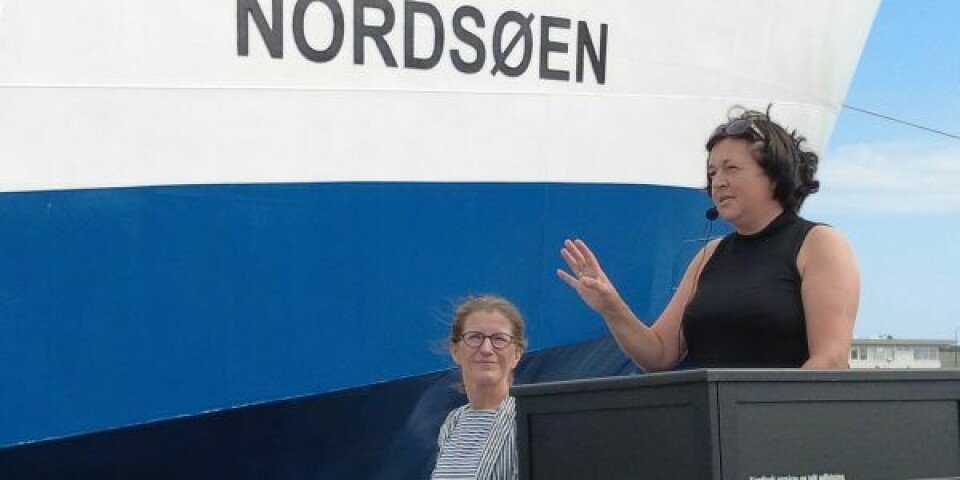 Nanna Møller holder tale under navngivningen af Nordsøen. Foto: Stefan Holmager Larsen