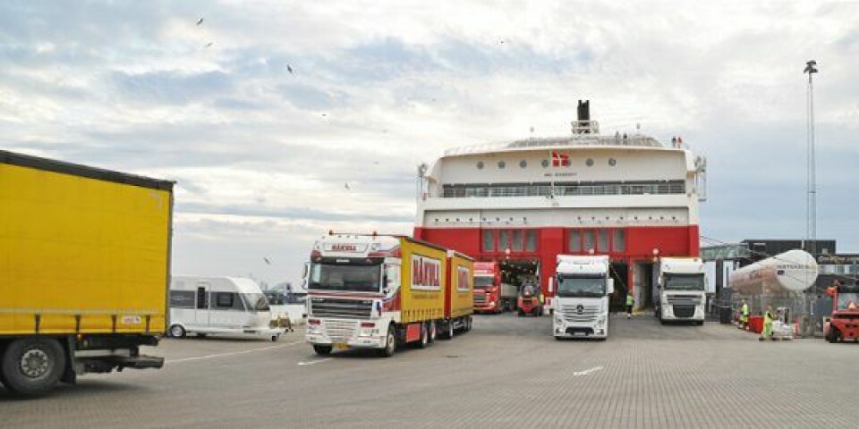 Hvert år passerer omkring 144.000 lastbiler Hirtshals Havn. Foto: Hirtshals Havn