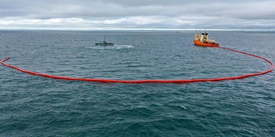 Miljøskibet Gunnar Seidenfaden under en havmiljøøvelse ved Skagen i 2022. Foto: Steffen Fog / Forsvaret