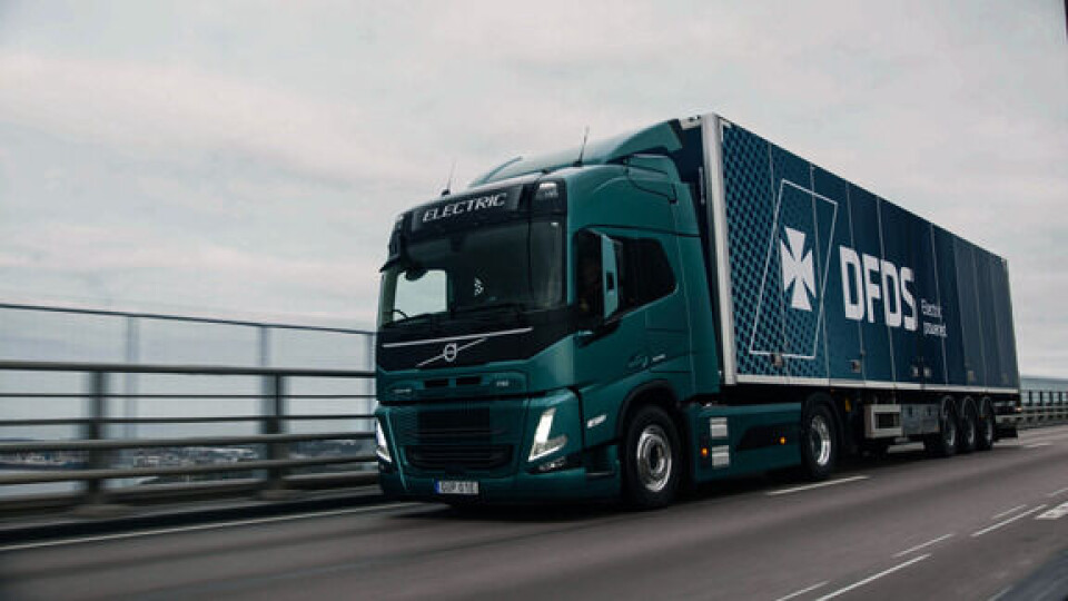 DFDS bestiller 100 eldrevne Volvo-lastbiler DFDS bestiller 100 eldrevne Volvo-lastbiler