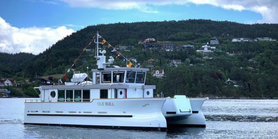 Ole Bull har en kapacitet på 49 passagerer og en besætning på en til to personer. Skibet vil transportere passagerer til og fra Ole Bull museet på Lysøen.Foto: Bertel O. Steen Power Solutions