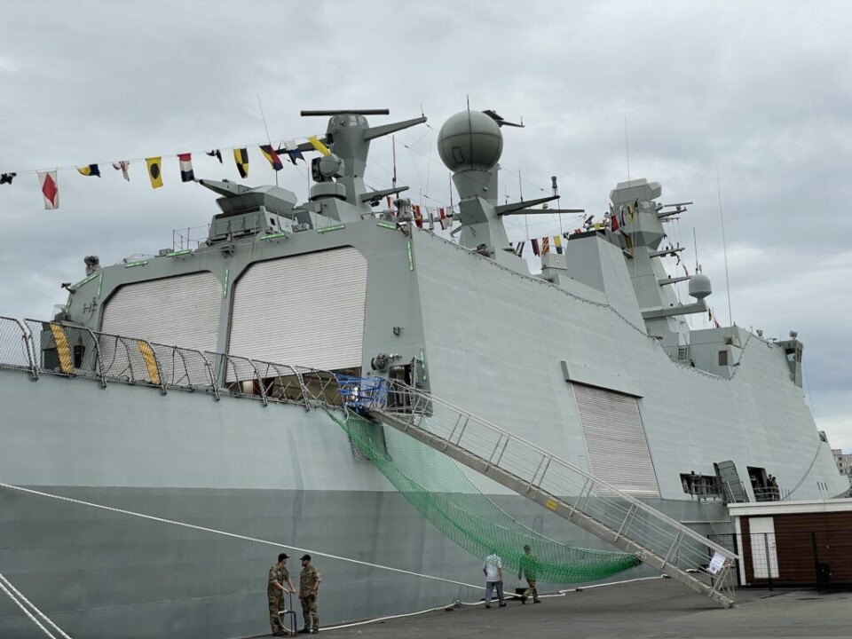 Fregatten Absalon på besøg i Aalborg Havn.