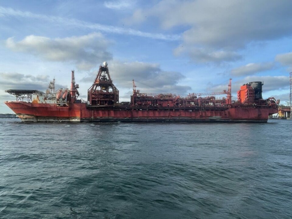 Petrojarl Foinaven er ankommet til Frederikshavn.