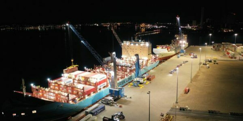 Vayenga Maersk på besøg i Kalundborg Havn i påsken. Foto: Kalundborg Havn
