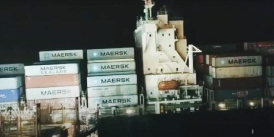 Mærsk-chartret containerskib stødt på grund Udklip-7-768x344