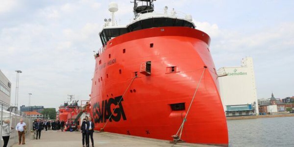 Esvagt Heidi døbt på havnen i Esbjerg. Foto: TotalEnergies / Facebook