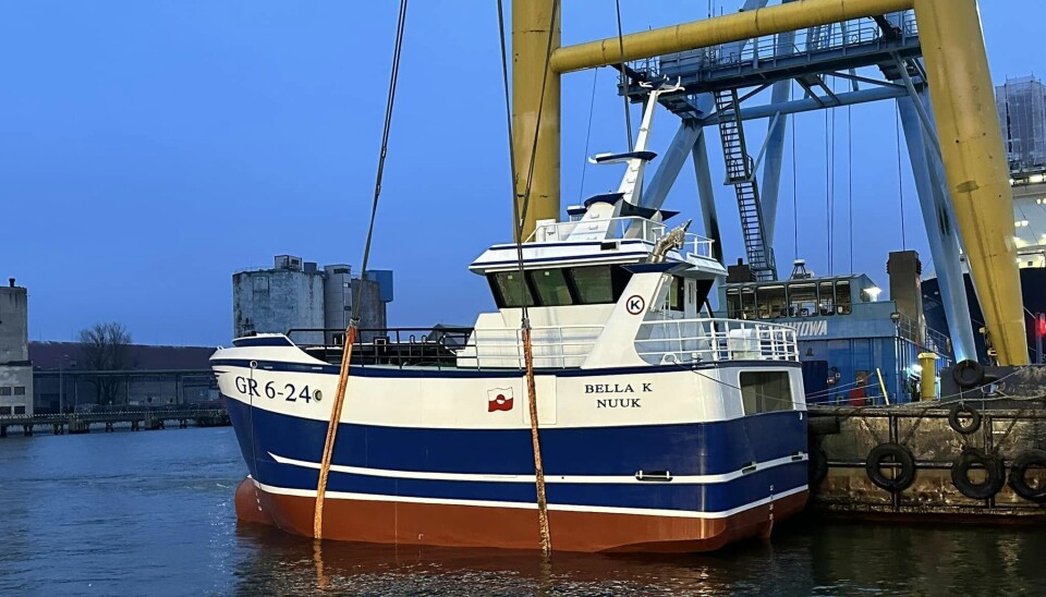 Bella K under søsætningen i Gdansk.