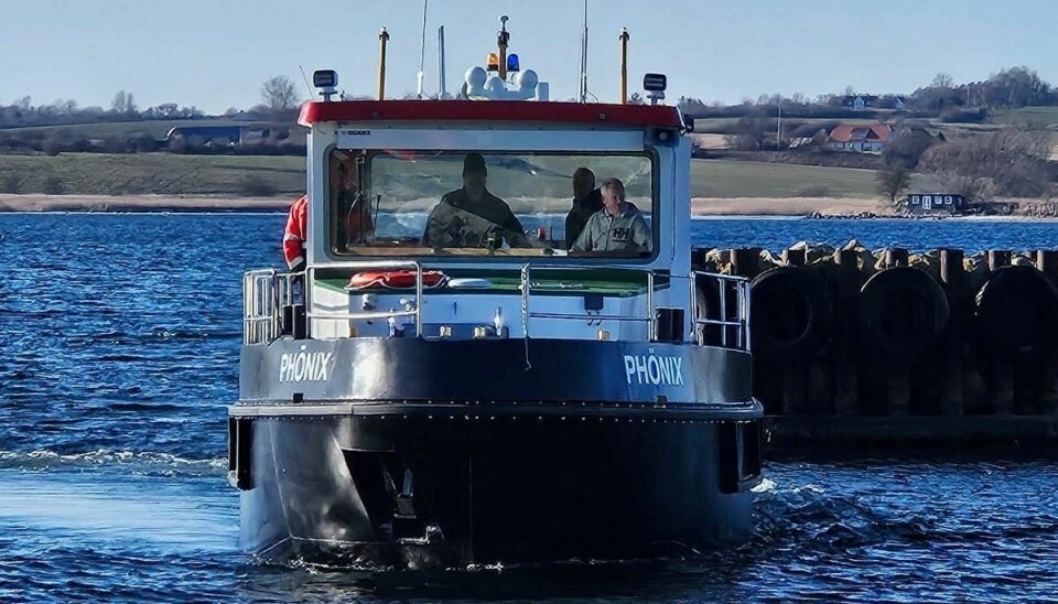 Phönix under en testsejlads ved Faaborg Værft.